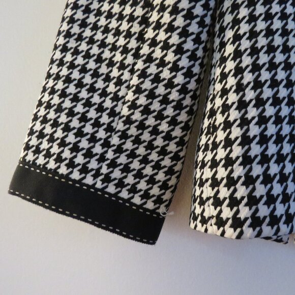 TAHARI Houndstooth Structured Blazer Academia Black White Officecore 2 Petite - Picture 13 of 14
